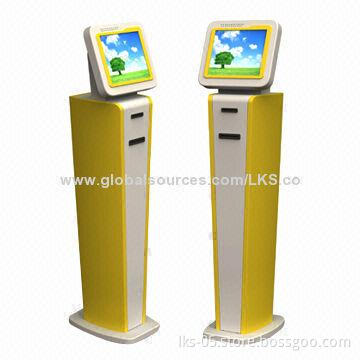 Free standing touchscreen kiosk with 12.4-inch touchscreen